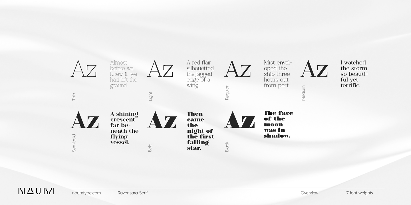 Ravensara Serif Light Font preview